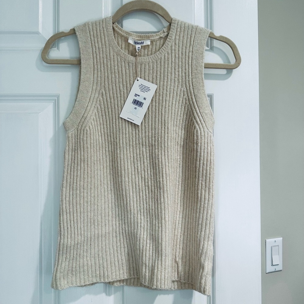NWT Ophelia Cream Sweater Tank Top - XS - Picture 3 of 5